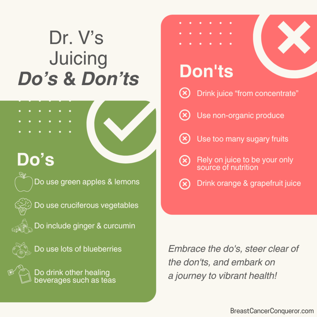 juicing for breast cancer healing do's and don'ts