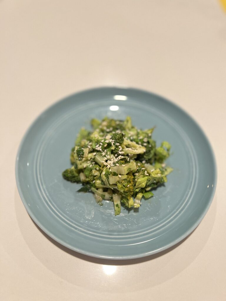 Miso Steamed Broccoli and Romaine