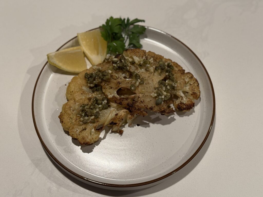Lemon Caper Cauliflower Steak