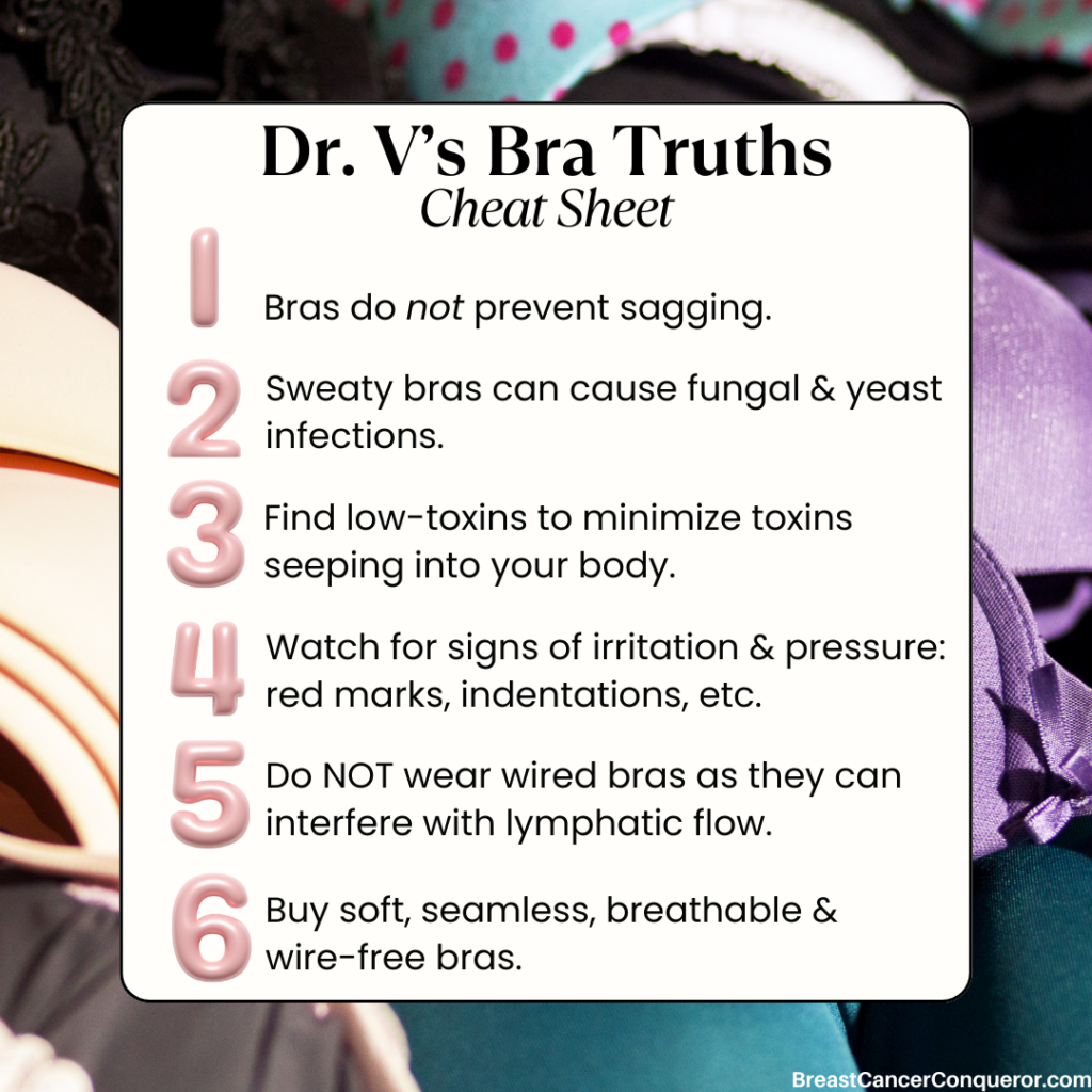 Bra breast health cheat sheet